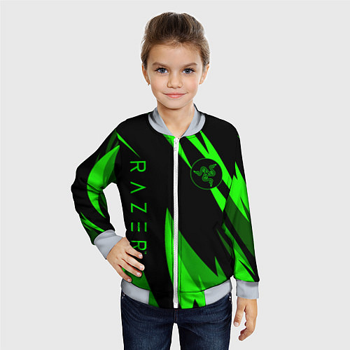 Детский бомбер RAZER GREEN / 3D-Серый – фото 4
