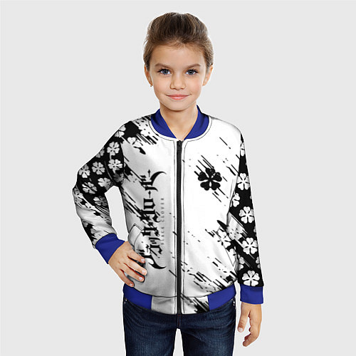 Детский бомбер Чёрный клевер black clover, / 3D-Синий – фото 4