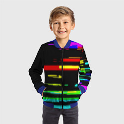 Бомбер детский Color fashion glitch, цвет: 3D-синий — фото 2