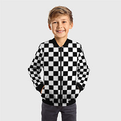 Бомбер детский Chess Squares Cubes, цвет: 3D-черный — фото 2