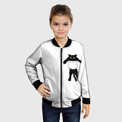 Бомбер детский Кот висит в кармане 3D, цвет: 3D-черный — фото 2