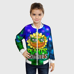 Бомбер детский Plants vs Zombies подсолнух, цвет: 3D-белый — фото 2