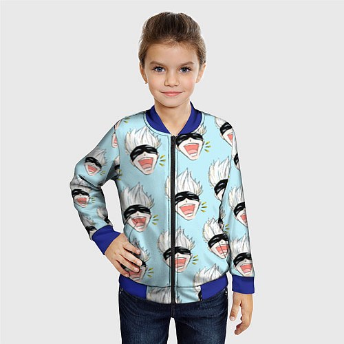 Детский бомбер Узор с Сатору / 3D-Синий – фото 4