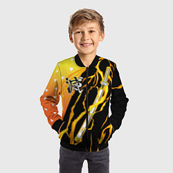 Бомбер детский Kisatsutai - Zenitsu Agatsuma, цвет: 3D-черный — фото 2