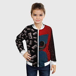 Бомбер детский Poppy Playtime Half Pattern Half Face, цвет: 3D-белый — фото 2