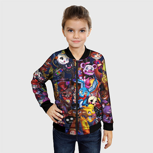 Детский бомбер Cute Fnaf Pattern / 3D-Черный – фото 4
