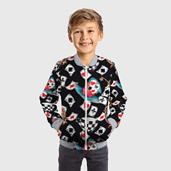 Бомбер детский Алиса в стране чудес - карты, цвет: 3D-серый — фото 2