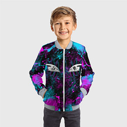 Бомбер детский ГЛАЗА АКАЗЫ ГЛИТЧ, цвет: 3D-серый — фото 2