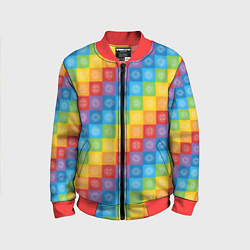 Бомбер детский Разноцветные Чакры, цвет: 3D-красный