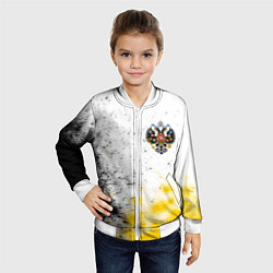 Бомбер детский RUSSIAN EMPIRE - ГЕРБ Краска, цвет: 3D-белый — фото 2