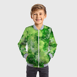 Бомбер детский Спортивный камуфляж Пикси - Рукола, цвет: 3D-серый — фото 2