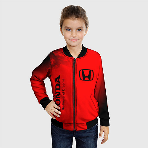 Детский бомбер HONDA DREAMS - Огонь / 3D-Черный – фото 4