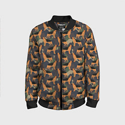 Бомбер детский Немецкие Военные Овчарки Кинолог, цвет: 3D-черный