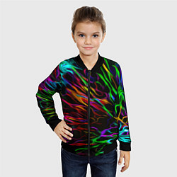 Бомбер детский Neon pattern Vanguard, цвет: 3D-черный — фото 2