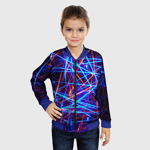 Детский бомбер Neon pattern Fashion 2055 / 3D-Синий – фото 4