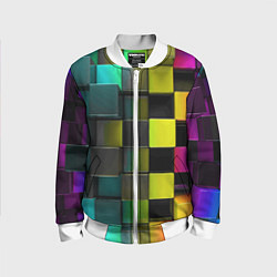 Бомбер детский Colored Geometric 3D pattern, цвет: 3D-белый