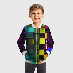 Бомбер детский Colored Geometric 3D pattern, цвет: 3D-белый — фото 2