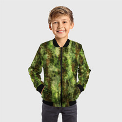 Бомбер детский Пиксельный камуфляж Шерхан Лес, цвет: 3D-черный — фото 2