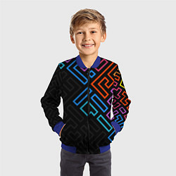 Бомбер детский НЕОНОВЫЕ ФИГУРЫ НЕОН, цвет: 3D-синий — фото 2