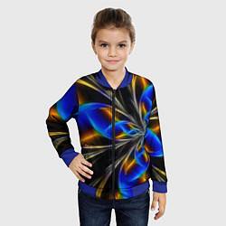 Бомбер детский Neon vanguard pattern Fashion 2023, цвет: 3D-синий — фото 2