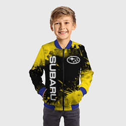 Бомбер детский СУБАРУ - SUBARU Желтые пятна, цвет: 3D-синий — фото 2