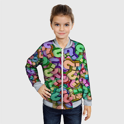 Детский бомбер ВОПРОСИТЕЛЬНЫЕ / 3D-Серый – фото 4