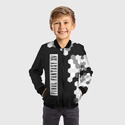 Бомбер детский FINAL FANTASY XIV на темном фоне с сотами, цвет: 3D-черный — фото 2