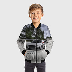 Бомбер детский Ауди на скоростном шоссе Audi on the expressway, цвет: 3D-черный — фото 2