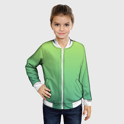 Детский бомбер Shades of Green GRADIENT / 3D-Белый – фото 4