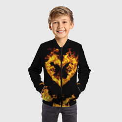 Бомбер детский Fire Heart, цвет: 3D-черный — фото 2