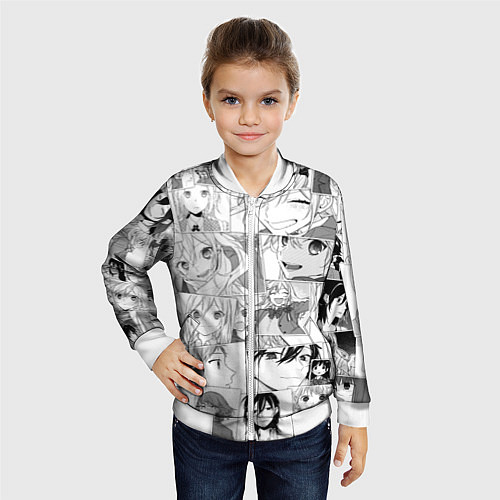 Детский бомбер Horimiya pattern / 3D-Белый – фото 4