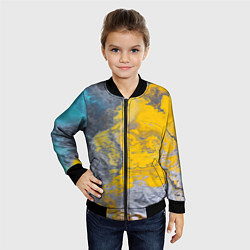 Бомбер детский Извержение Красок, цвет: 3D-черный — фото 2