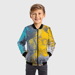 Бомбер детский Извержение Красок, цвет: 3D-черный — фото 2