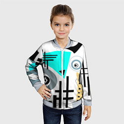 Бомбер детский Абстрактный современный дизайн, цвет: 3D-серый — фото 2