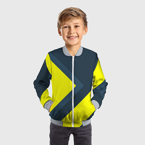 Детский бомбер Геометрическая Стрелка / 3D-Серый – фото 3
