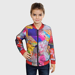 Бомбер детский Patchwork quilt Fashion trend, цвет: 3D-красный — фото 2