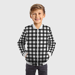 Бомбер детский Black and white trendy checkered pattern, цвет: 3D-белый — фото 2