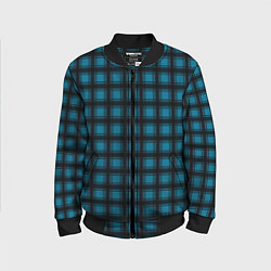 Бомбер детский Black and blue plaid, цвет: 3D-черный