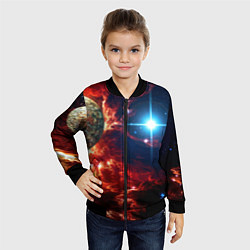 Бомбер детский Яркая звезда в космическом пространстве, цвет: 3D-черный — фото 2