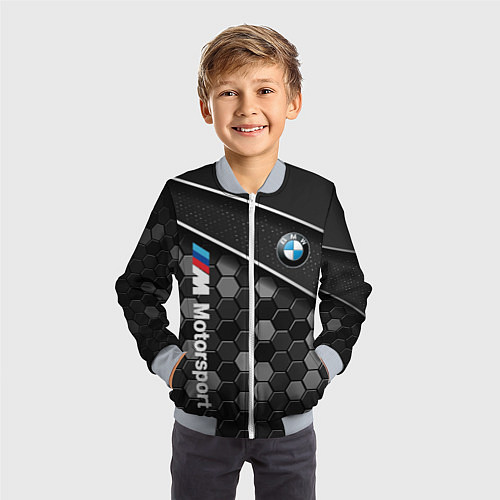 Детский бомбер BMW : Технологическая Броня / 3D-Серый – фото 3