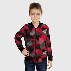 Бомбер детский Красно-серый геометрический, цвет: 3D-черный — фото 2