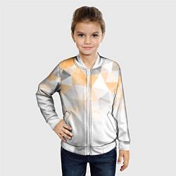 Бомбер детский Однотонный белый и желто-серый геометрический, цвет: 3D-белый — фото 2