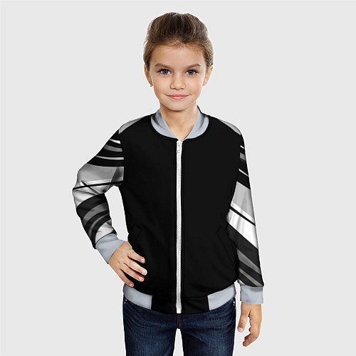 Детский бомбер Униформа кроссфита - абстракция / 3D-Серый – фото 4