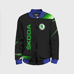 Бомбер детский Skoda Sport Абстракция, цвет: 3D-синий