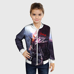Бомбер детский Берсерк С Мечечём На Плече, цвет: 3D-белый — фото 2