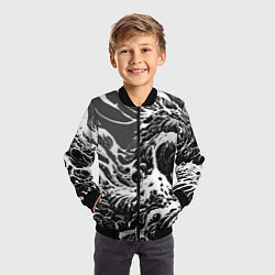 Бомбер детский Черно-белые волны, цвет: 3D-черный — фото 2