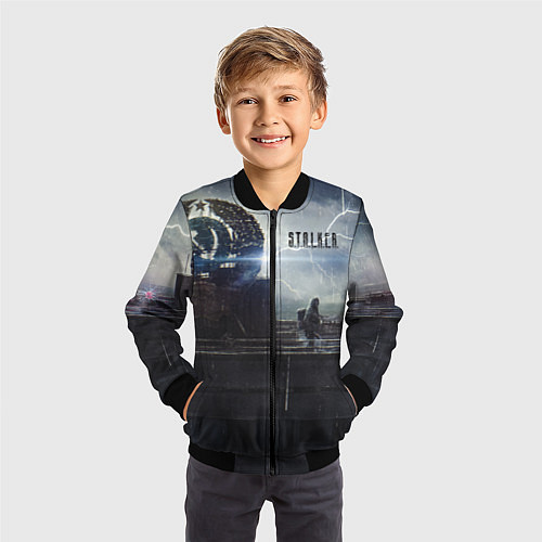 Детский бомбер STALKER Герб СССР В Припяти / 3D-Черный – фото 3