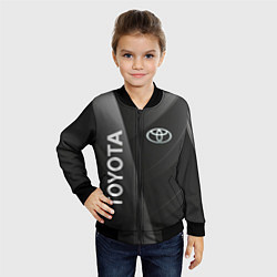 Бомбер детский Toyota - серая абстракция, цвет: 3D-черный — фото 2