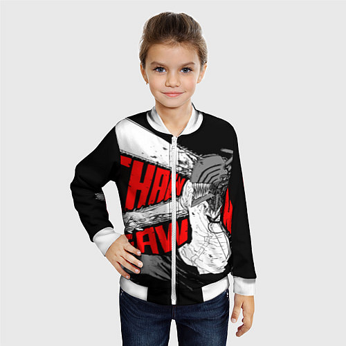 Детский бомбер Человек-бензопила: Дэндзи / 3D-Белый – фото 4