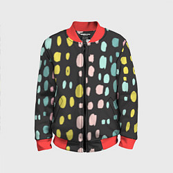 Бомбер детский Разноцветные абстрактные пятна, цвет: 3D-красный